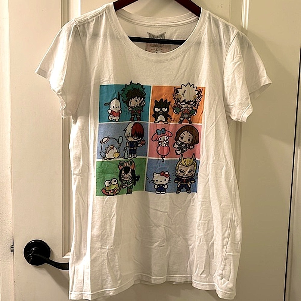MY HERO ACADEMIA Hello Kitty Tee, Sz XL